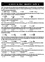 160 Câu trắc nghiệm Vật lí 12 - Bài 3 Con lắc đơn (Có đáp án)